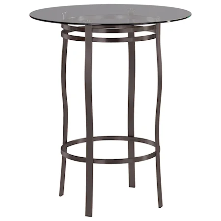 Bourbon Round Pedstal Table with Glass Insert